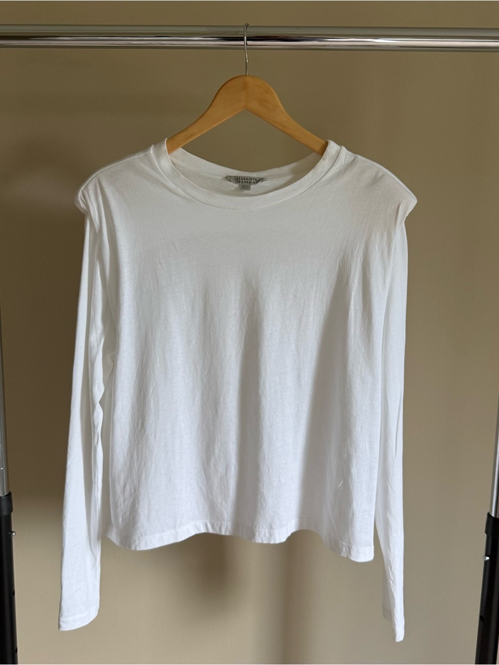 AllSaints White Long-Sleeve Crewneck Tee